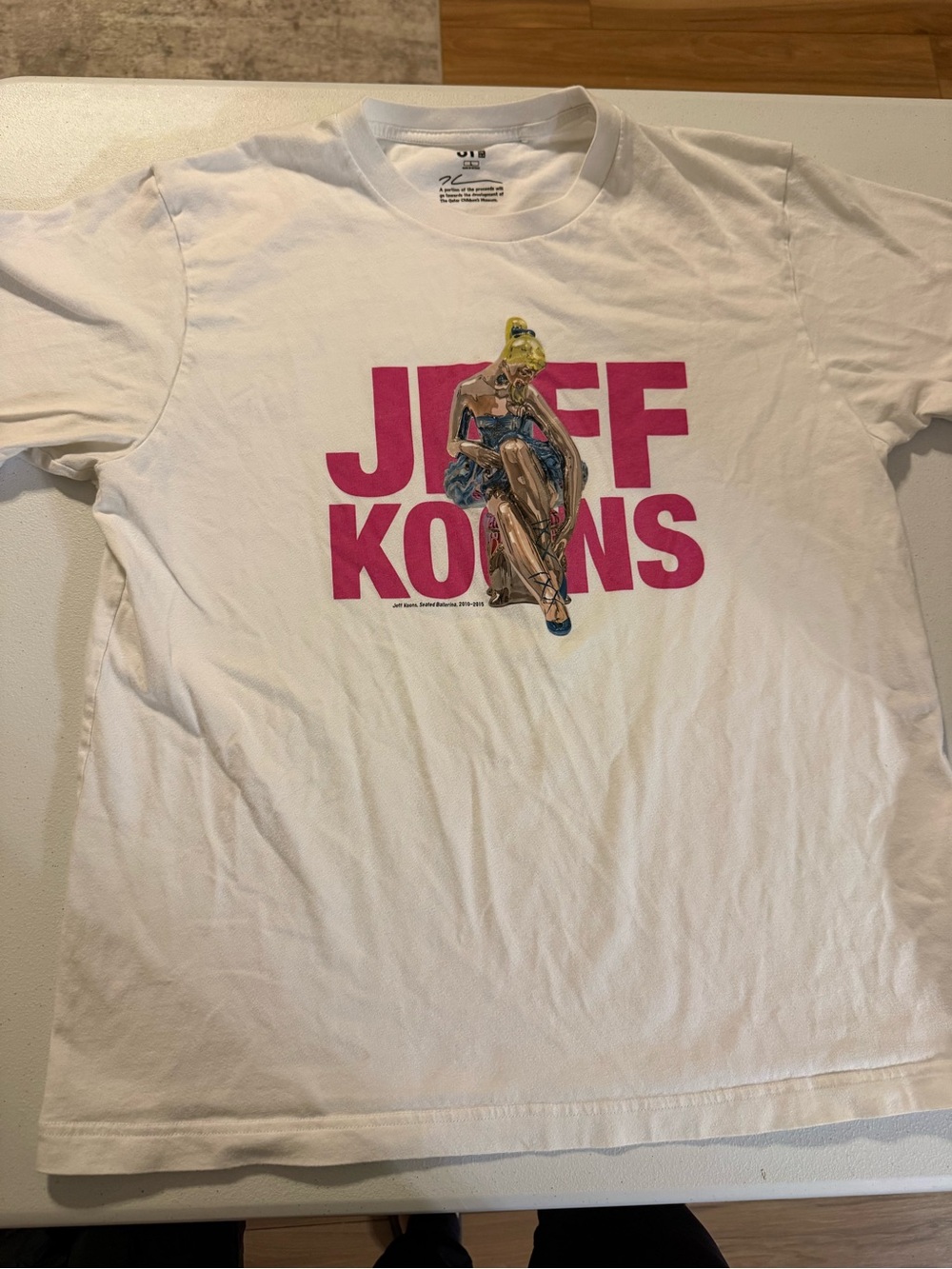 Uniqlo Jeff Koons White Seated Ballerina T Shirt Size L Art Dog Rare Classic Y2k